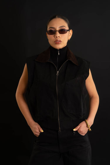 Structured Denim Vest